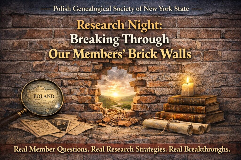 Poster for PGSNYS Research Night: Breaking Through Our Members' Brick Walls