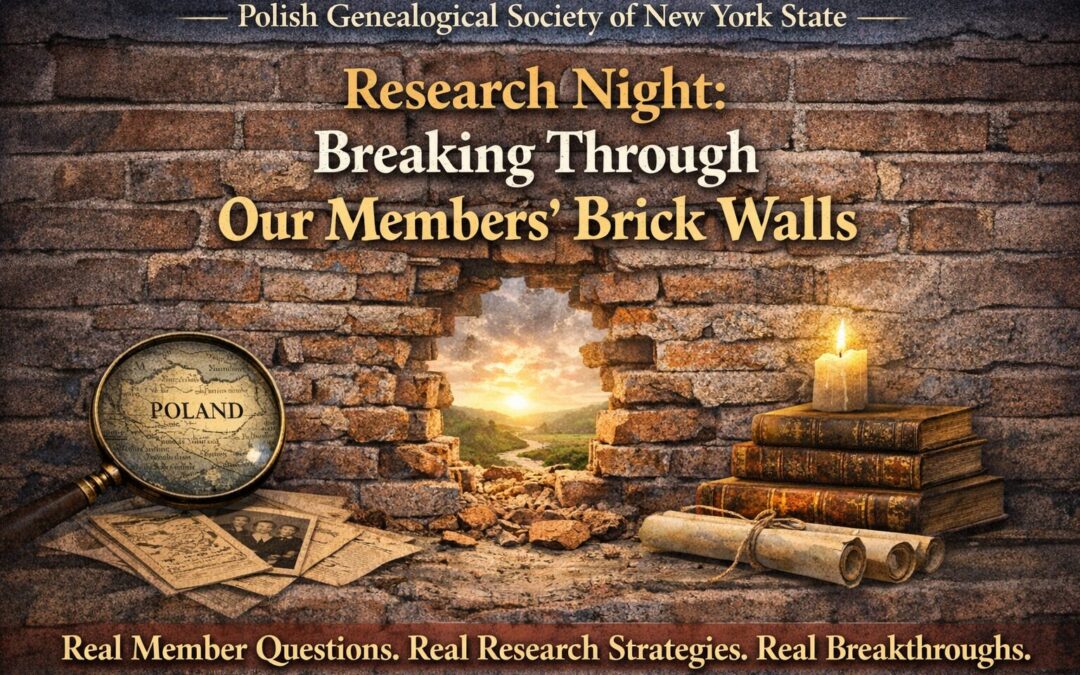 NEW: Research Night: Breaking Through Our Members’ Brick Walls (Zoom Edition)